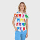 Women's Colorful Teeth Printed Scrub Set ST13