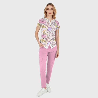 Women's Medical Objects Printed Scrub Set ST14