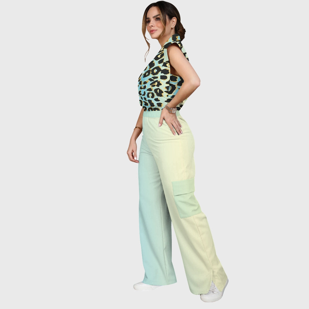 Women's Vintage Ombre Leopard Printed Scrub Set SL08