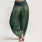 Pure Cotton Casual Lycoris Radiata Mandala Pattern Women's Elastic Waist Harem Pants