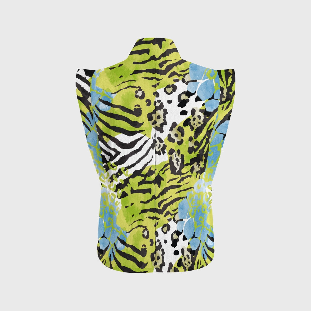 Women's Green Mixed Animal Printed Scrub Set SL09