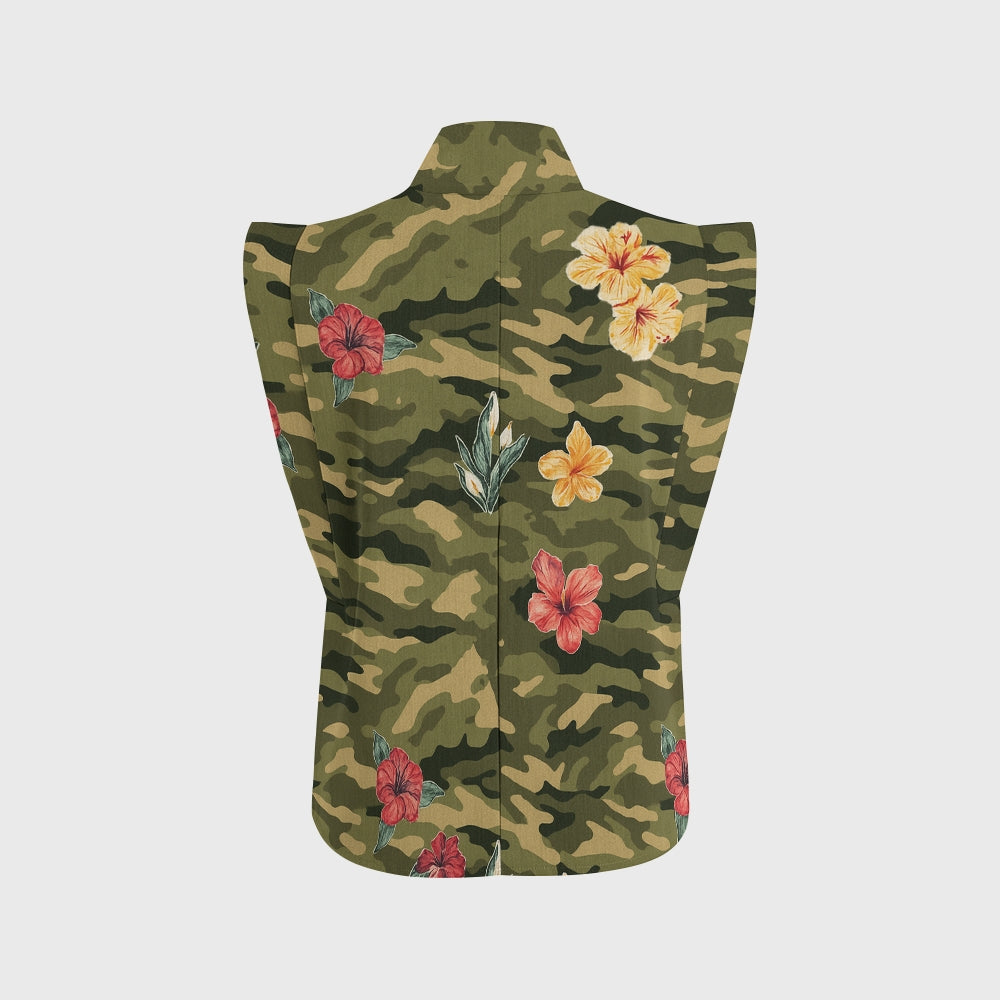 Women's Floral Camouflage Printed Scrub Set SA05