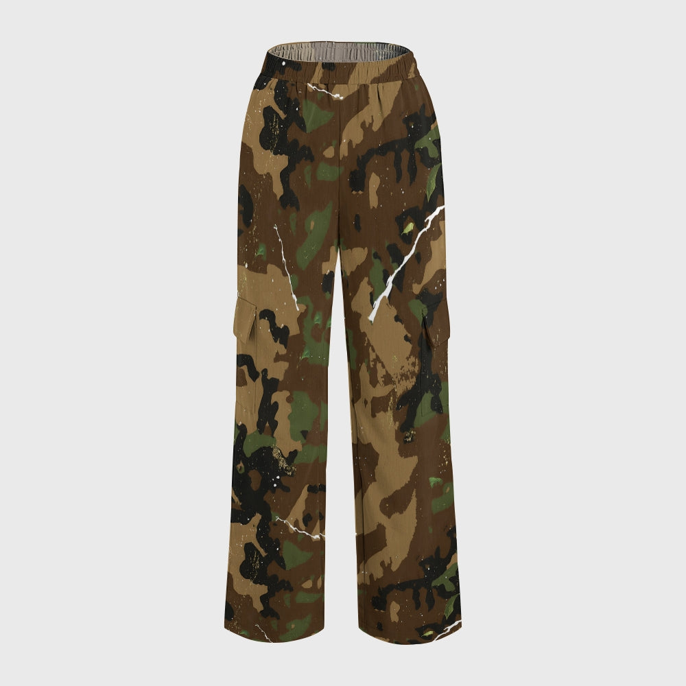 Women's Vintage Floral Camouflage Printed Scrub Set SA06