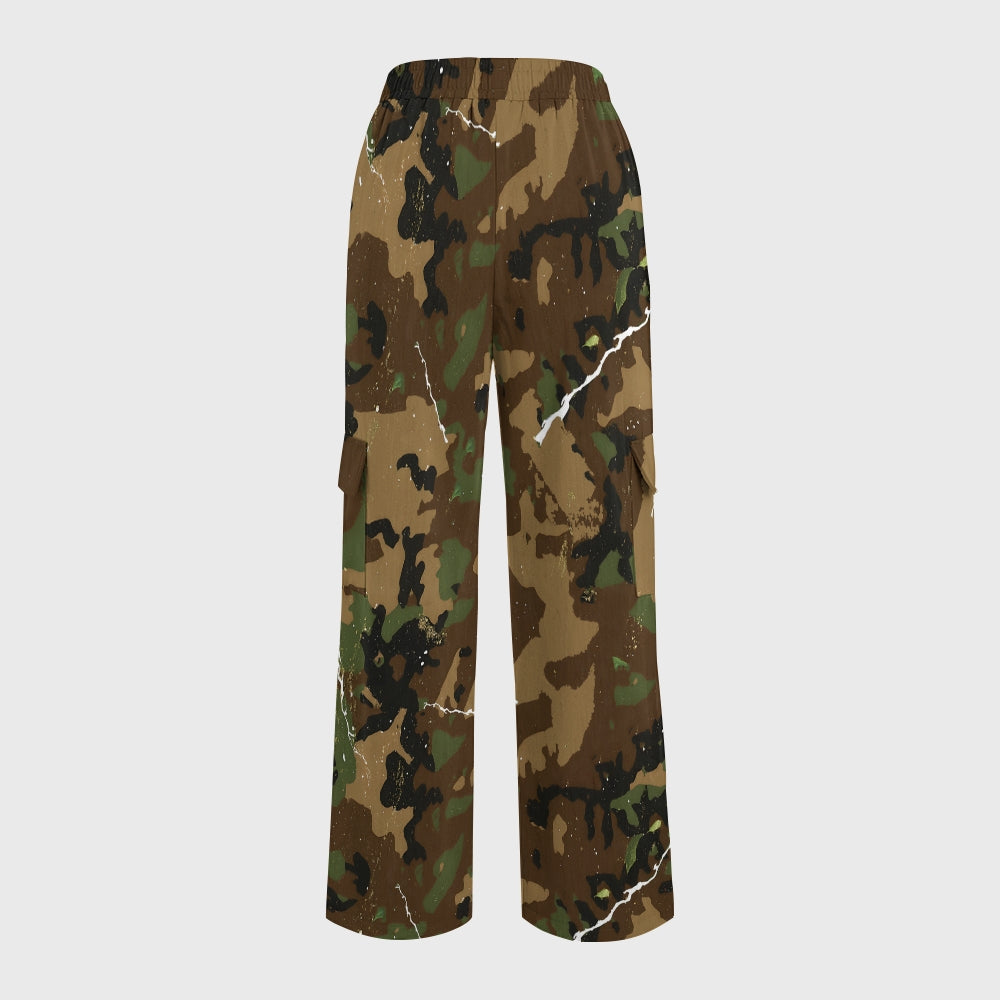 Women's Vintage Floral Camouflage Printed Scrub Set SA06