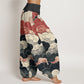 Pure Cotton Casual Auspicious Clouds Pattern Women's Elastic Waist Harem Pants