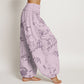 Pure Cotton Branch Pattern Women's Elastic Waist Harem Pants