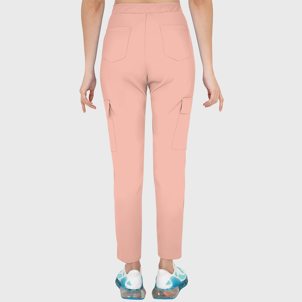 Women's Pastel Leopard Printed Scrub Set SL03