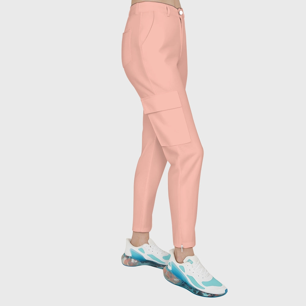 Women's Pastel Leopard Printed Scrub Set SL03