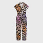 Women's Neon Leopard Printed Scrub Jumpsuit JL01