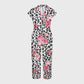 Women's Pink Floral Leopard Printed Scrub Jumpsuit JL04