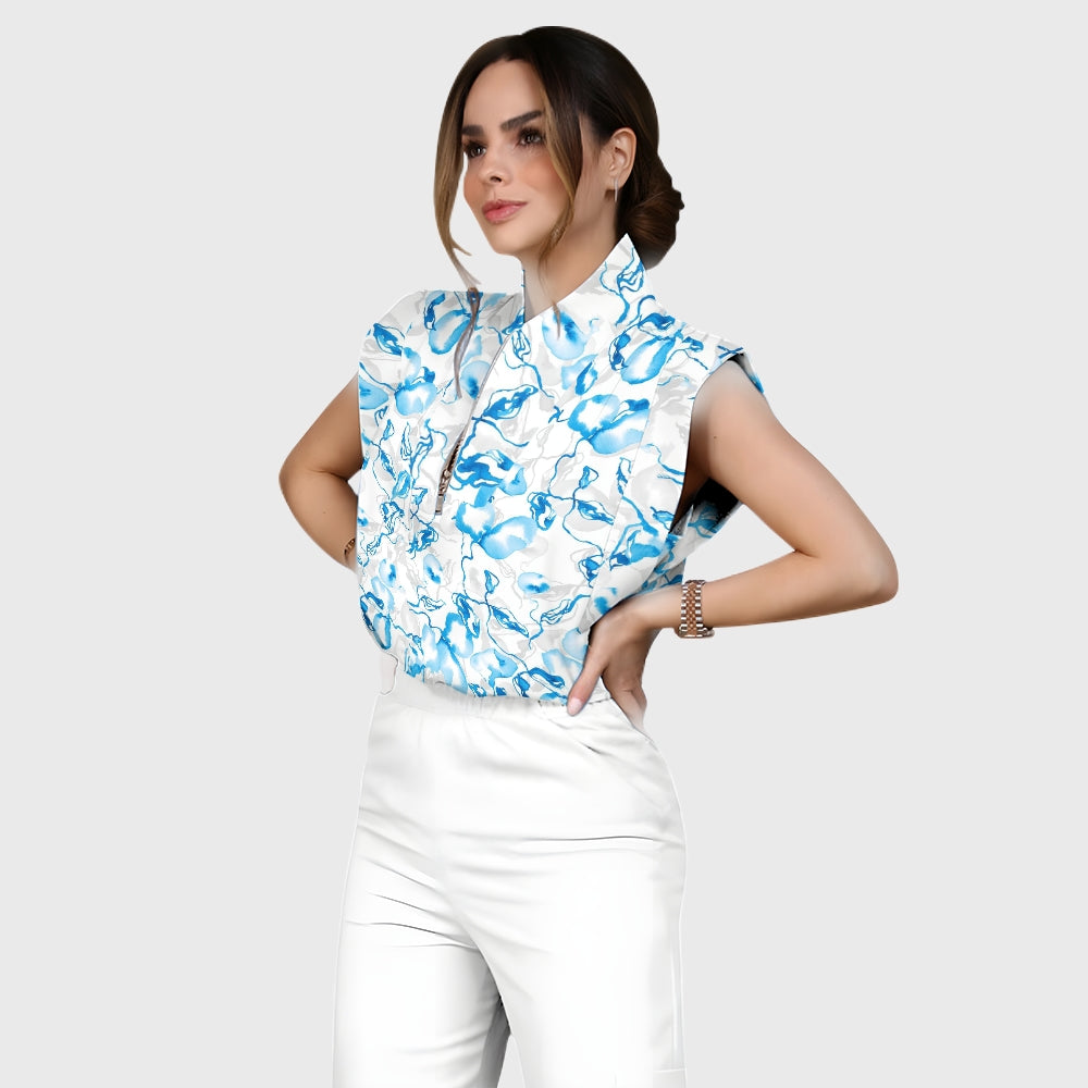 Women's Peace Ocean Ombre Printed Scrub Set SG07