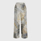 Women's Gold Grey Marble Printed Scrub Set  SM06