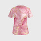 Women's Pink Gold Marble Printed Scrub Set SA07