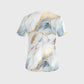 Women's Blue White Marble Printed Scrub Set SA09