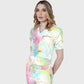 Women's Pink Tie-Dye Printed Scrub Set SG17