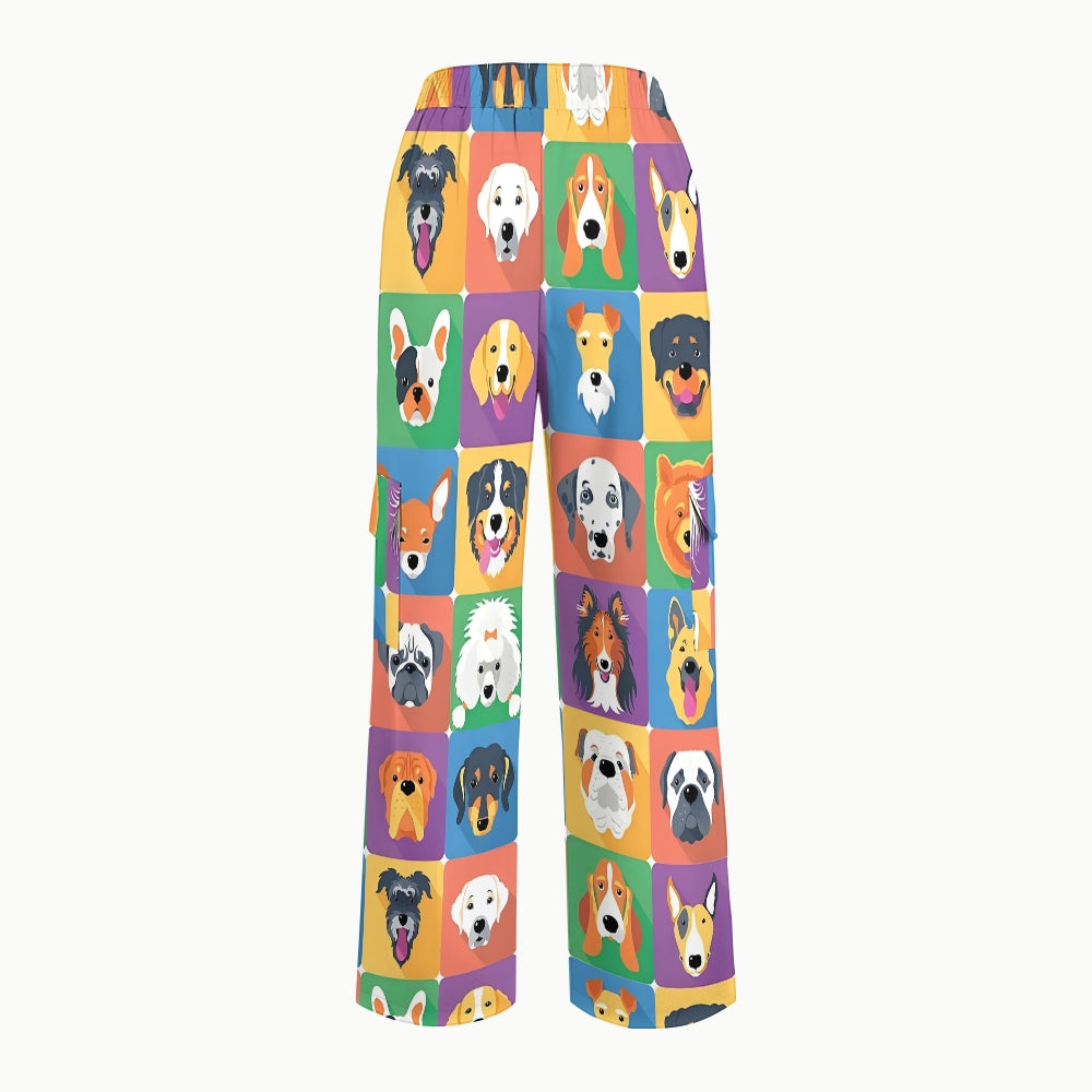 Women's Whimsical Canine College Printed Scrub Set SN10