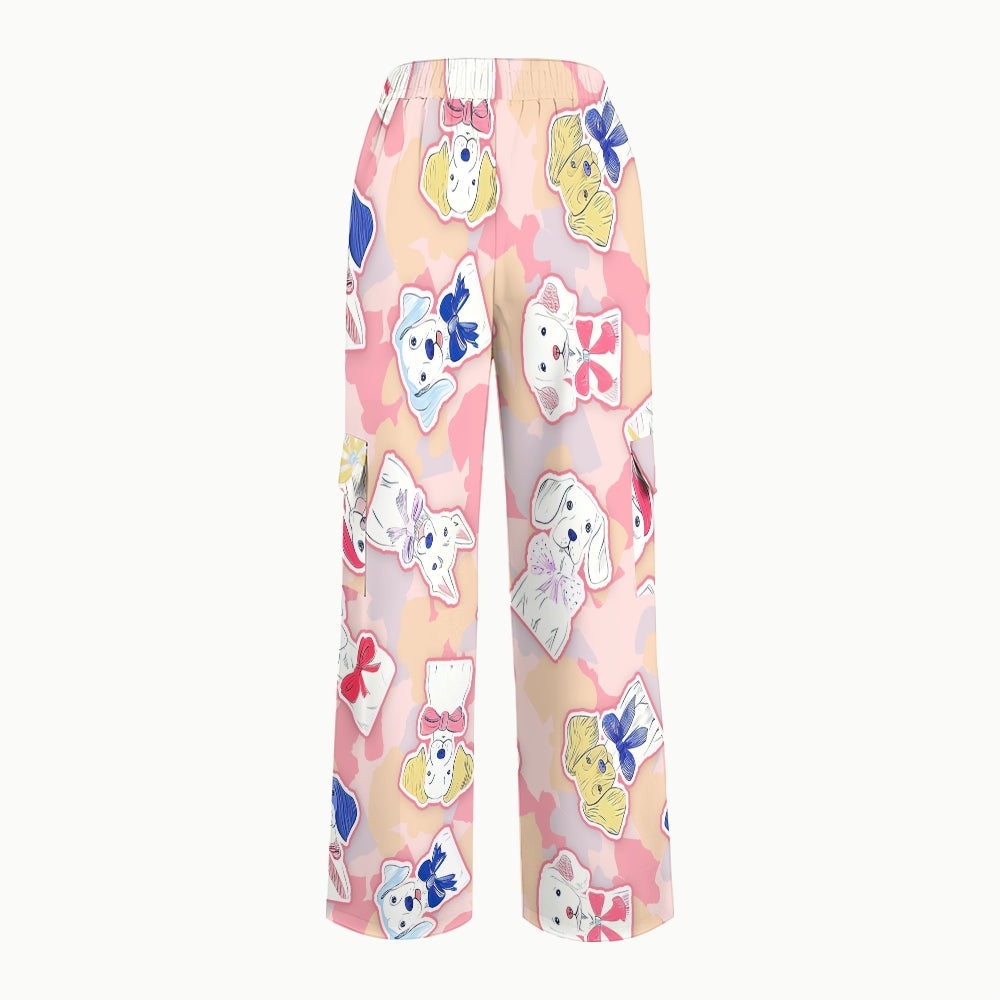Women's Gentleman Dog Printed Scrub Set SN12