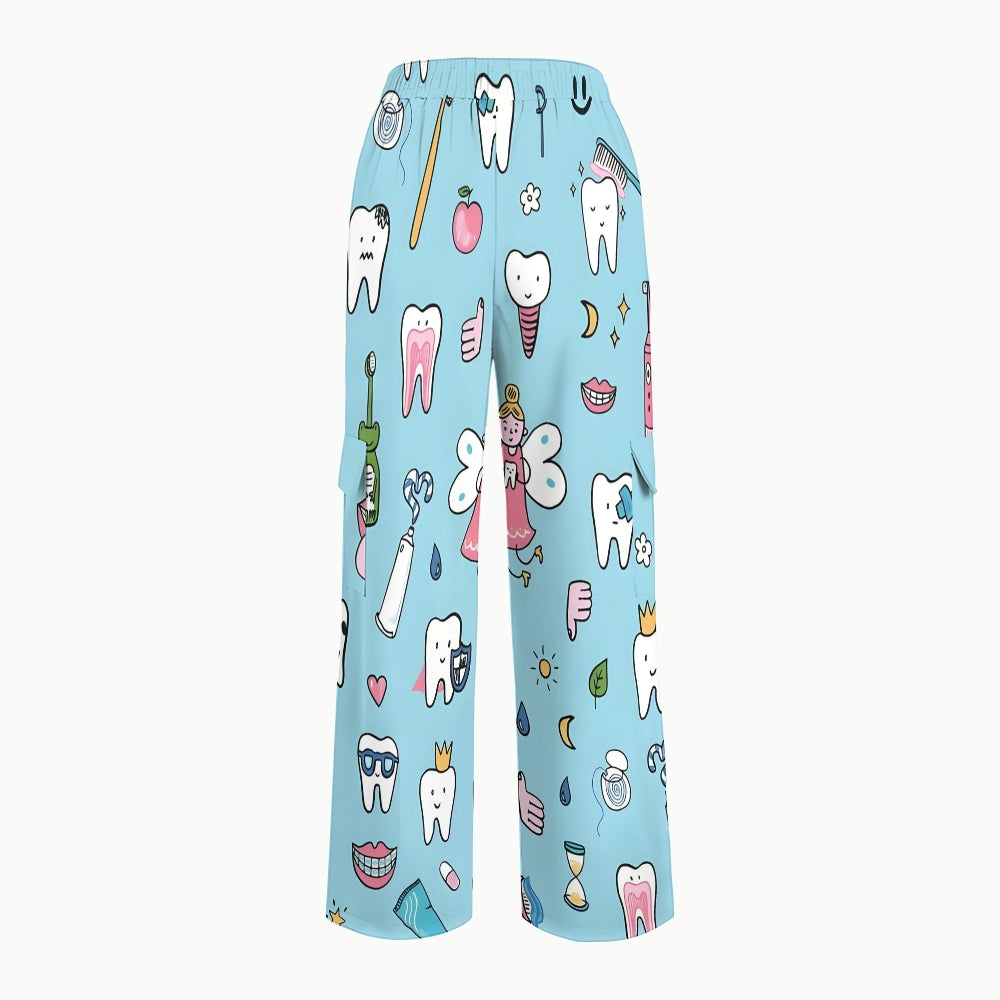 Women's Little Tooth Fairy Printed Scrub Set ST01