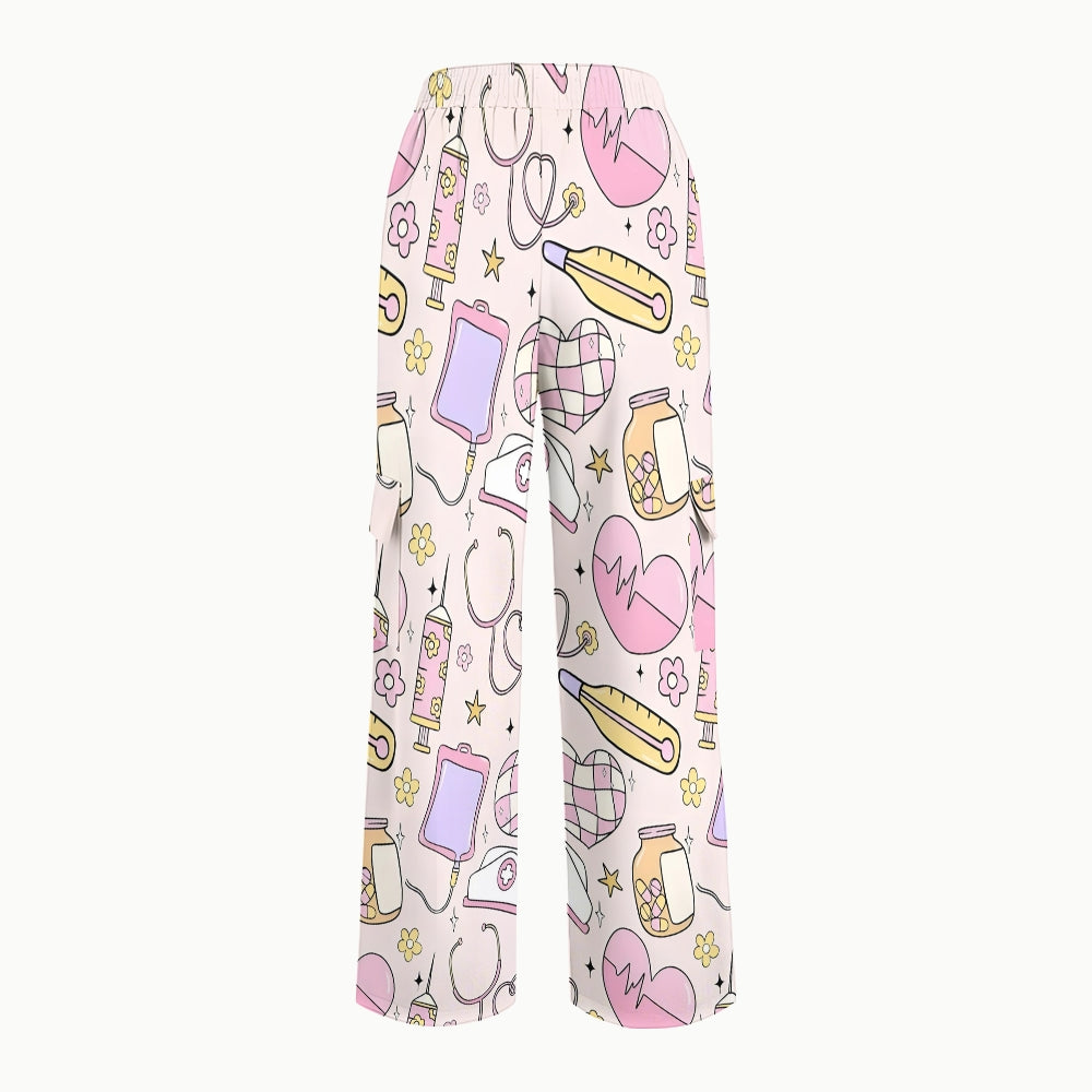 Women's Medical Stuff Printed Nurse Scrub Set ST04