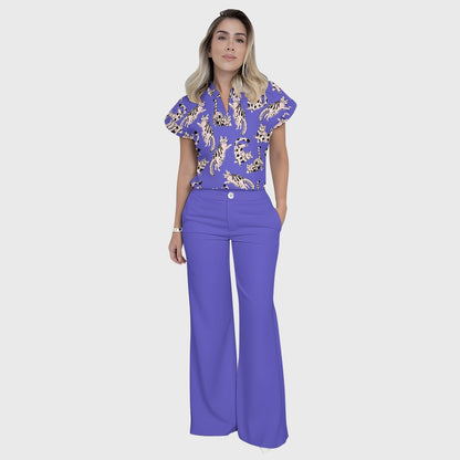 Women's Cat Scrambles Printed Scrub Set SN17