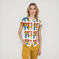 Women's Whimsical Canine College Printed Scrub Set SN18