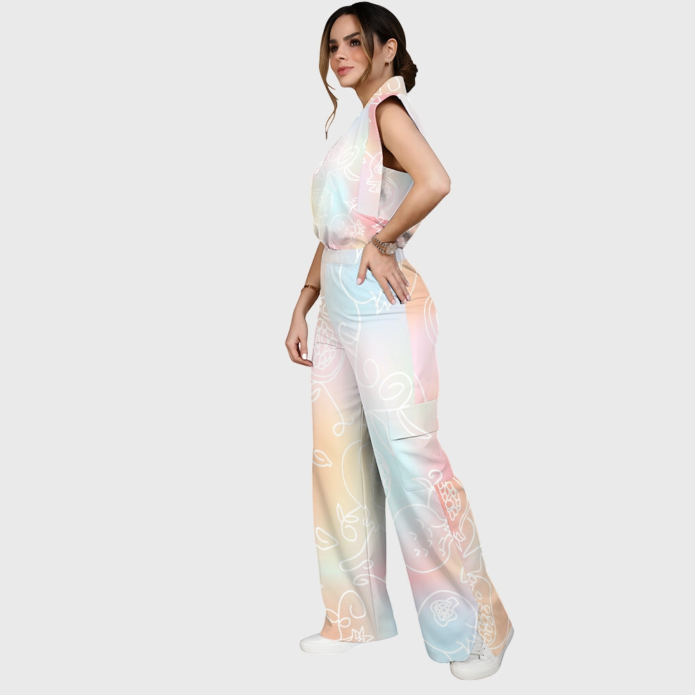 Women's Pomegranate Ombre Printed Scrub Set SG09
