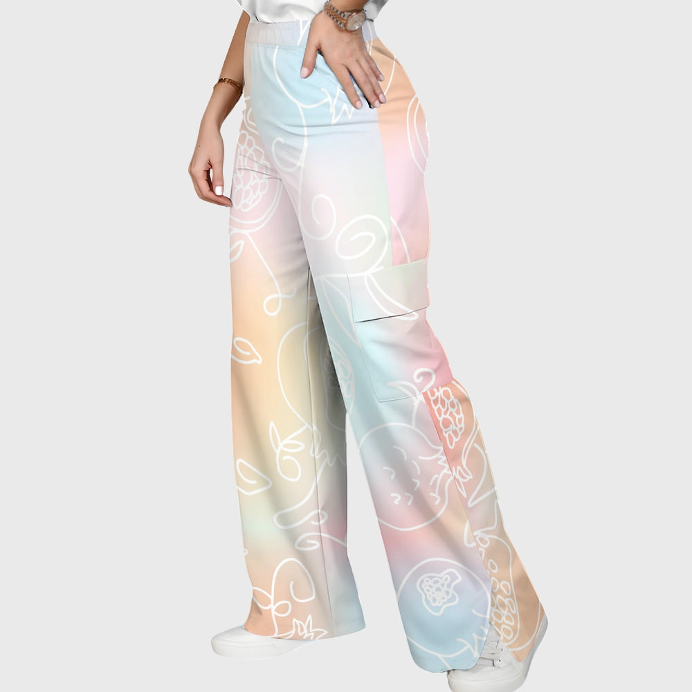 Women's Pomegranate Ombre Printed Scrub Set SG09
