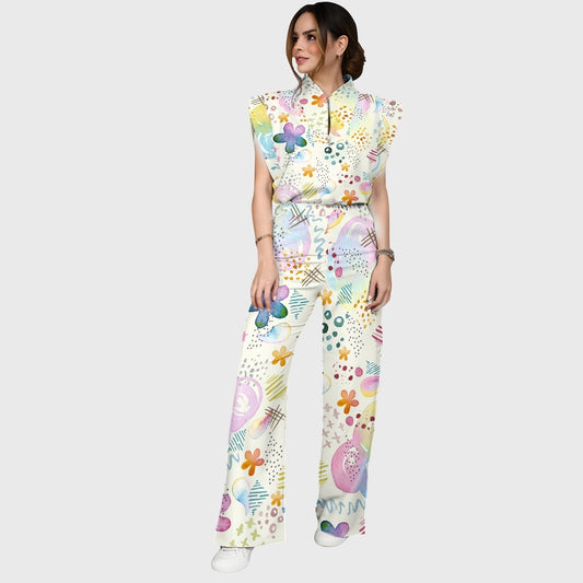 Women's Vibrant Spring Printed Scrub Set SG10