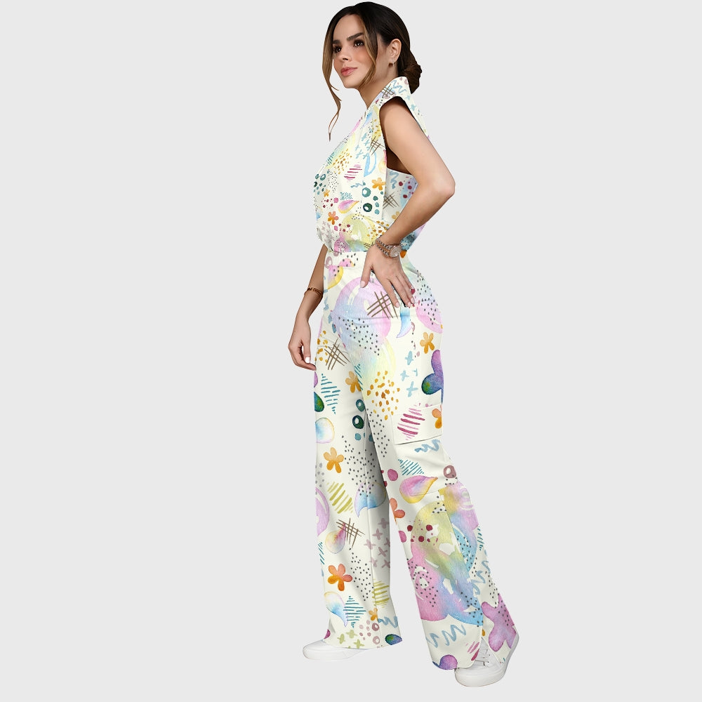 Women's Vibrant Spring Printed Scrub Set SG10