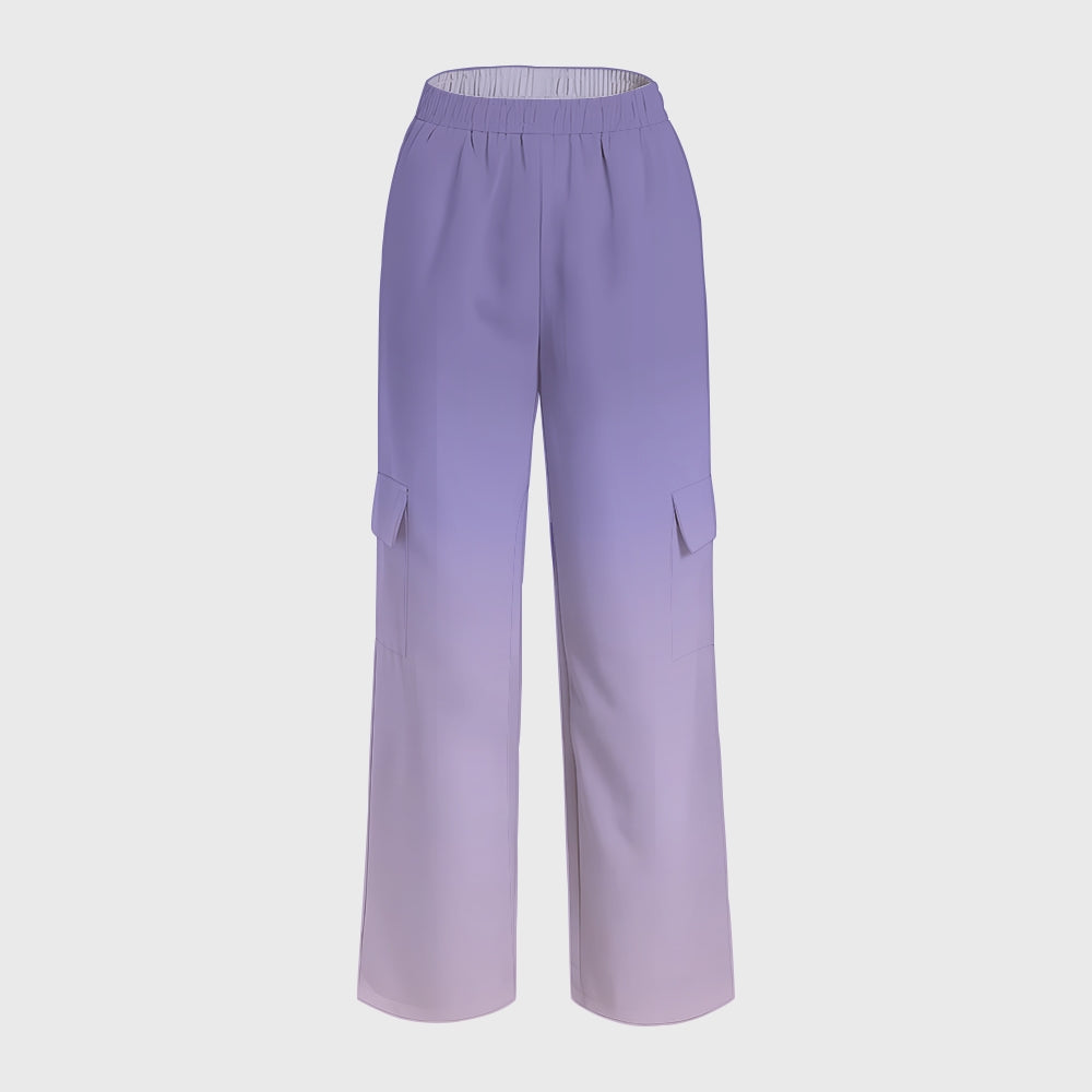 Women's City Map Purple Ombre Printed Scrub Set SG11