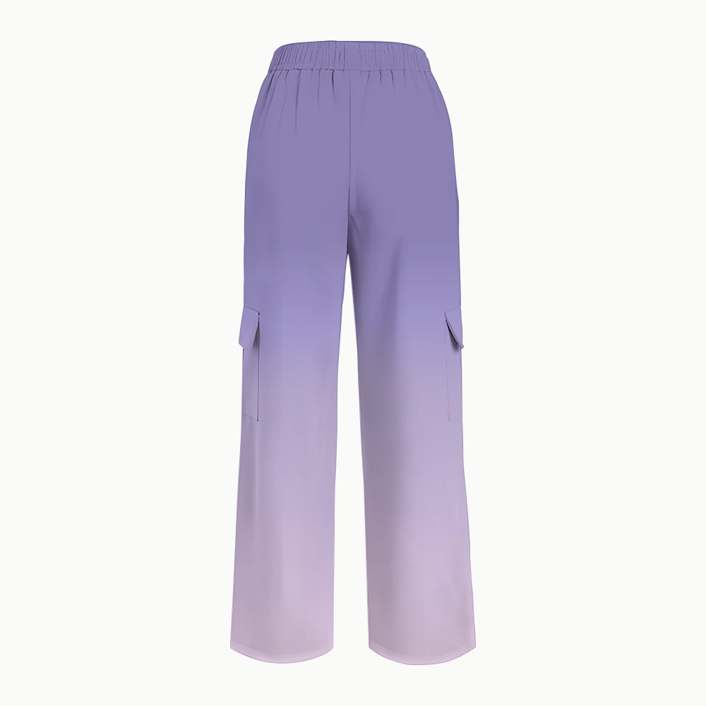 Women's City Map Purple Ombre Printed Scrub Set SG11