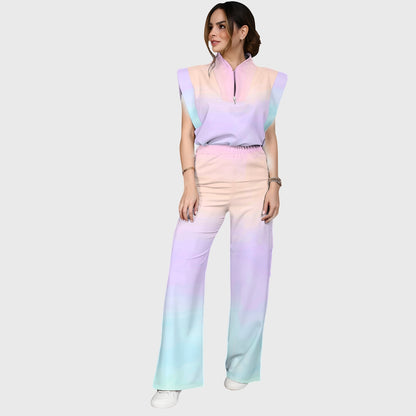 Women's Rainbow Ombre Printed Scrub Set SG12