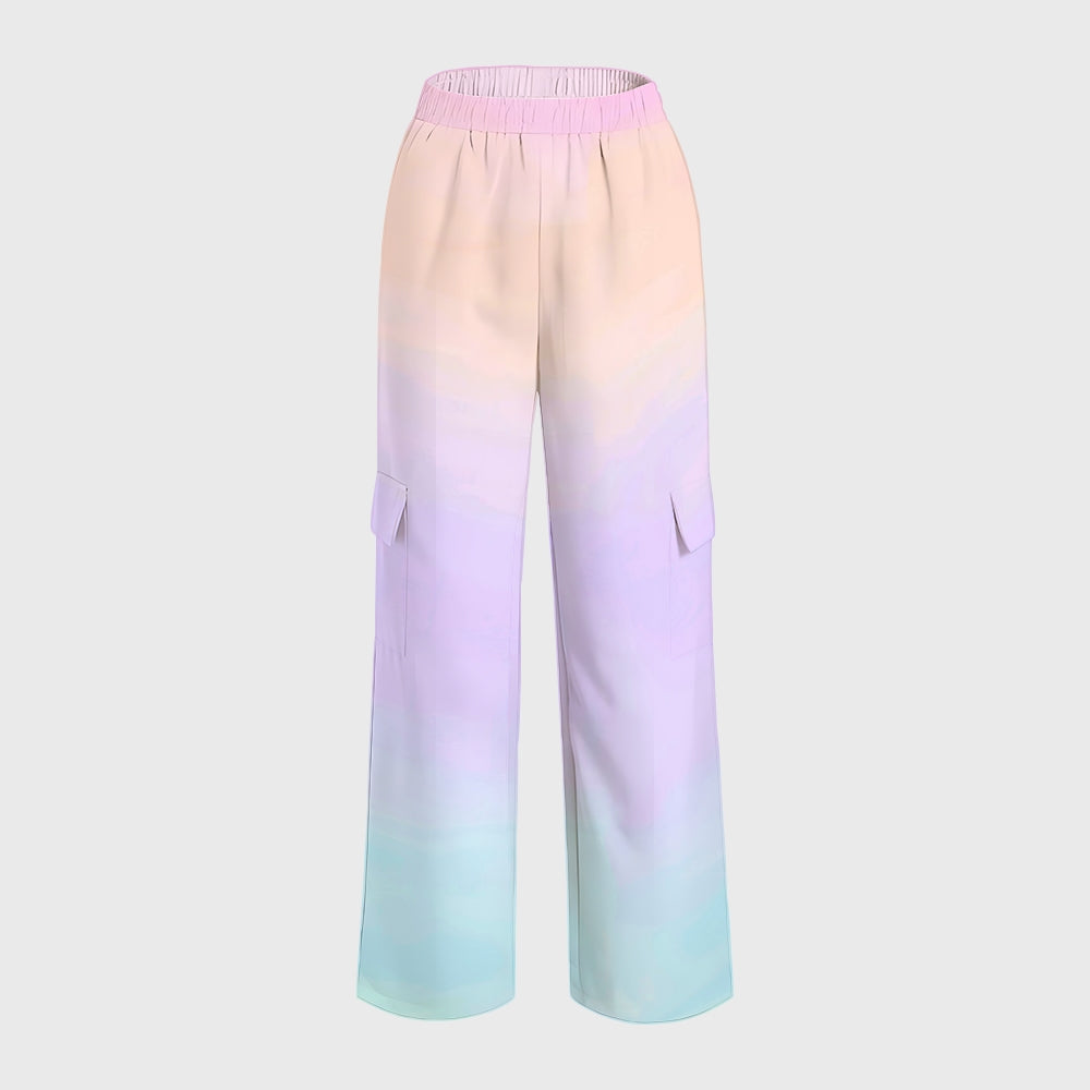 Women's Rainbow Ombre Printed Scrub Set SG12