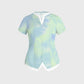 Women's Green Blue Tie-Dye Printed Scrub Set SG13