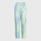Women's Green Blue Tie-Dye Printed Scrub Set SG13