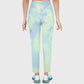 Women's Green Blue Tie-Dye Printed Scrub Set SG13