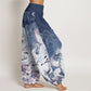 Pure Cotton Fox Cherry Blossoms Women's Elastic Waist Harem Pants