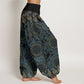 Pure Cotton Triangular Mandala Patterns Women's Elastic Waist Harem Pants