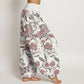 Pure Cotton Sunflower Pattern Women's Elastic Waist Harem Pants