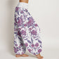 Pure Cotton Sunflower Pattern Women's Elastic Waist Harem Pants