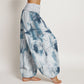 Pure Cotton Tie Dye Pattern Design Women's Elastic Waist Harem Pants