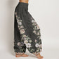 Pure Cotton Ethnic Floral Ethnic Totem Pattern Women's Elastic Waist Harem Pants