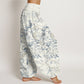 Pure Cotton Birds Branches Flowers Pattern Women's Elastic Waist Harem Pants