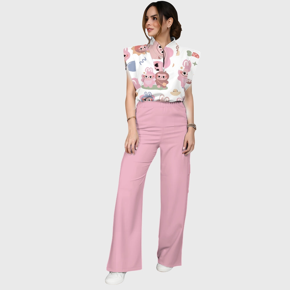 Women's LABUBU Printed Scrub Set SN02