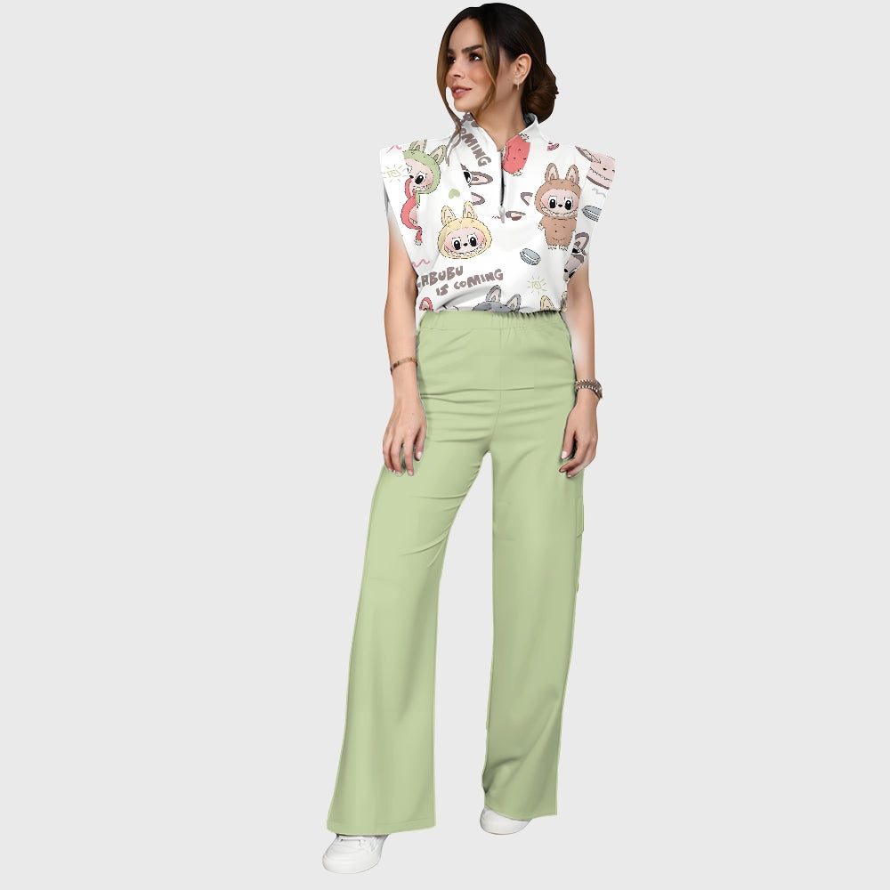 Women's LABUBU Printed Scrub Set SN03