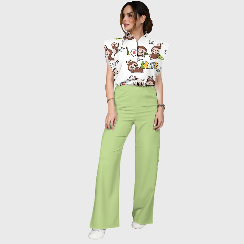 Women's LABUBU Printed Scrub Set SN05