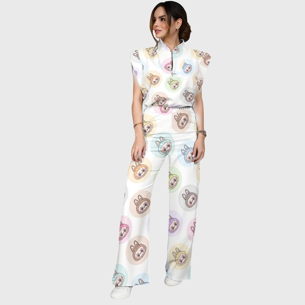 Women's LABUBU Printed Scrub Set SN06