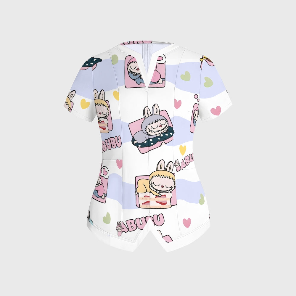 Women's LABUBU Printed Scrub Set SLB2