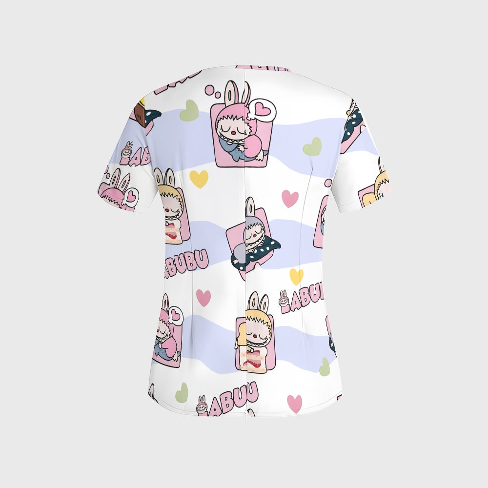 Women's LABUBU Printed Scrub Set SLB2
