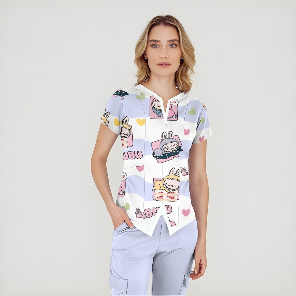 Women's LABUBU Printed Scrub Set SLB2